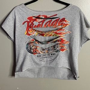 Distressed vintage cropped tee